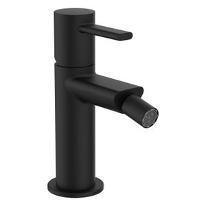 MEDA - Bidet mixer, projection 95 mm, fixed spout, without pop-up waste, PVD titanium black matt - Washbasin cabinet by Laufen