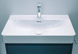 PRO X - Basin mixer, projection 125 mm, fixed spout, Eco+ function, with pop-up waste, chrome - Shower by Laufen