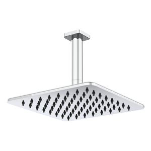 Rainshower 200x 200mm, rectangular, with ceiling bracket 100 mm, mounting on ceiling, chrome - Shower panel by Laufen