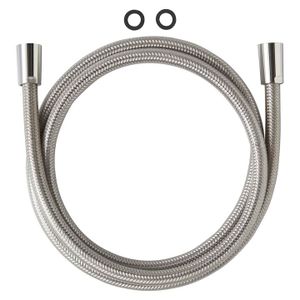 SHOWER ACCESSORIES - Flexible hose 1/2" x 1/2", with metallic effect and swivelling connection, length 1800 mm, PVD inox look - Shower by Laufen