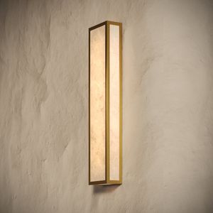 Luceva Alabaster IP44 LED Wall Sconce Light Brushed Gold 450mm - Wall lamp by LUSSO