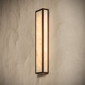 Luceva Alabaster IP44 LED Wall Sconce Light Burnished Brass 450mm - Wall lamp by LUSSO