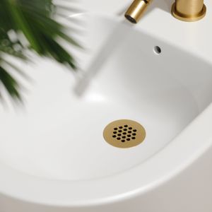 Luxe Brushed Gold Slotted Freeflow Bidet Waste - Toilet seat by LUSSO