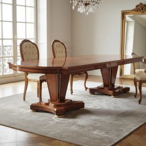 Impero rect. table with 2 pedestals • MARZORATI - Table by Marzorati
