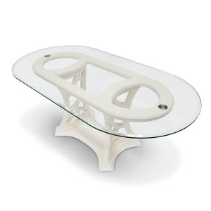 Monte Carlo oval table with glass top • MARZORATI - Table by Marzorati
