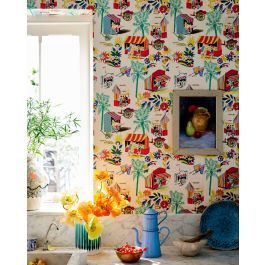 CARRETTO DEL CIBO Taupe Wallpaper - Wallpaper by Mind The Gap