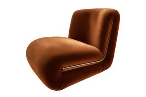Frenesí Lounge Chair Brown Velvet - Armchair by Moanne