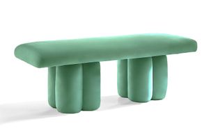 Visceral Bench Aquamarine Velvet - Bench by Moanne