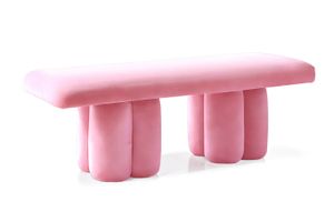 Visceral Bench Pink Velvet - Bench by Moanne