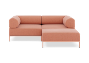 Noah Sofa - 2-Sitzer mit Chaise - Beigerot - Accessories by Noah Living