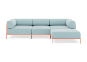 Noah Sofa - 3-Sitzer mit Chaise - Weiß - Accessories by Noah Living