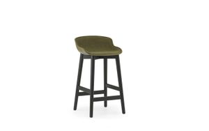 Hyg Barstool 65 cm Front Upholstery Black Oak Olive/Main Line Flax - Stool by Normann Copenhagen