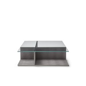 ASSOLO GN8030/B - Square wood and glass coffee table - Coffee table by OAK