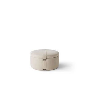 CENTRAL PM4031 - Round leather pouf - Pouf by OAK