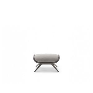GN8071 - Pouf upholstered in leather or in fabric, with base in steel - Pouf by OAK