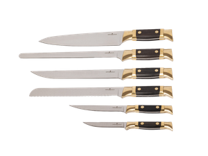 Professional Knife Set with Brass and Ebony Handles - Accessories by Officine Gullo srl
