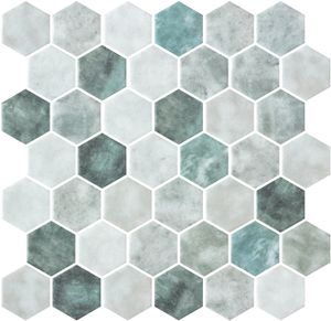 Hex XL Shabby Green Matte - Glass Mosaic by ONIX. - Wall tile-stone-brick by ONIX​