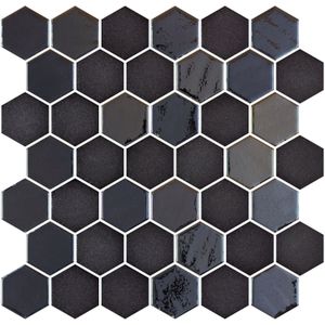 Hex XL Stoneglass Opalo Black - Wall tile-stone-brick by ONIX​