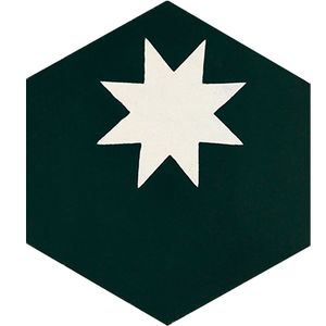 Hex Star Black 02 – Medium Cement Tile - Floor tile-stone by Original Mission Tile