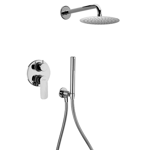 Nove Built-in Mixer with Stainless Steel Shower Head, Shower Arm and Shower Kit with Fixed Holder 09..433D - Tap by Paini spa Rubinetterie