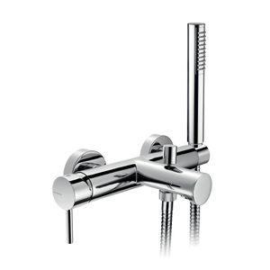 Midi Single-lever Bath Mixer with Diverter, Integrated Shower Support, 1.5m Hose and Hand Shower 021025 - Tap by PALAZZANI