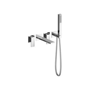 External Parts Only 2 Built-in Bath Mixers with Fixed Brass Shower Support with Dispenser 581404 - Tap by PALAZZANI