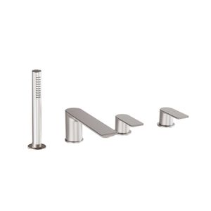 Montecarlo 4-hole Bath Edge Mixer with Taps, Diverter Spout, 1.5m Gliss Hose and Shower Head 801394 - Tap by PALAZZANI