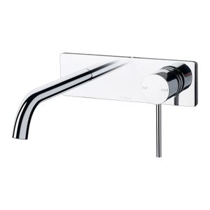 Vivid Slimline Wall Bath Mixer Set 180mm Curved - Tap by Phoenix Tapware