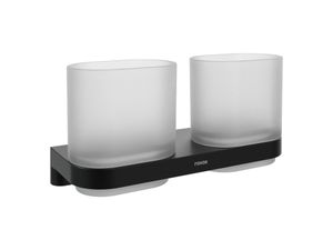 CR II 220.20BLM Double Cup with Holder, matt black - Ceiling Paint by Ravak