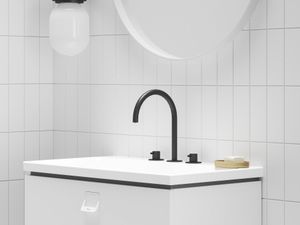 ES 018.20BLM Three-Hole Washbasin Tap, without Pop-Up Waste, 270 mm, Black Matt - Ceiling Paint by Ravak
