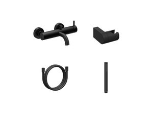ES 022.20BLM.+S Wall-Mounted Bathtub Tap with Shower Set, Black Matt - Ceiling Paint by Ravak