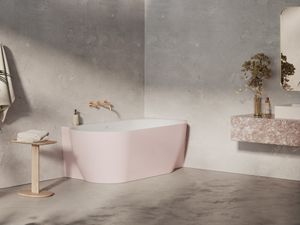 Freedom Corner II Tec Bathtub 175x86 R, Alabaster Pink/white, Drain Cover: white/black/chrome - Bathtub by Ravak