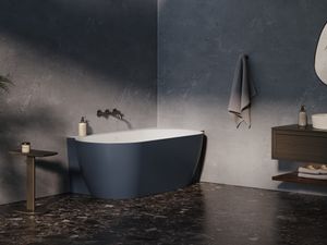 Freedom Corner II Tec Bathtub 175x86 R, Deepsea Blue/white, Drain Cover: white/black/chrome - Bathtub by Ravak