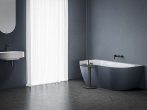 Freedom Wall Tec Bathtub 170x87, Deepsea Blue/white, Drain Cover: white/black/chrome - Bathtub by Ravak