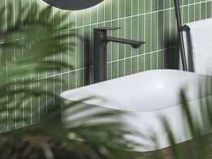 PN 015.20BLM Deck-Mounted Washbasin Tap, 300 mm, without Pop-Up Waste, matt black - Ceiling Paint by Ravak
