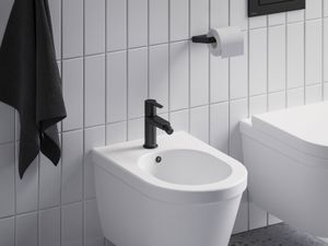 PU 055.20BLM Bidet Tap with ClickClack Waste, 151 mm, matt black - Ceiling Paint by Ravak