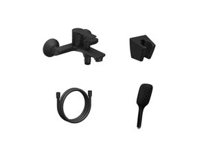 SL 022.20BLM.+S Wall-Mounted Bathtub Tap with Shower Set, matt black - Ceiling Paint by Ravak