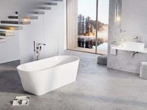 Solo Bathtub 178x80, white, Overflow and Drain Cover: black - Bathtub by Ravak