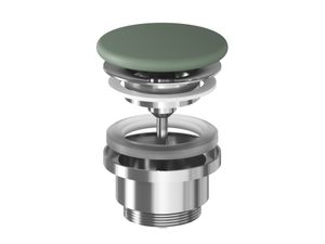 Washbasin Waste Plug Flat, fixed, ceramic, Grey Green - Washbasin by Ravak