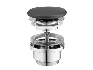 Washbasin Waste Plug Flat, fixed, ceramic, matt black - Washbasin by Ravak