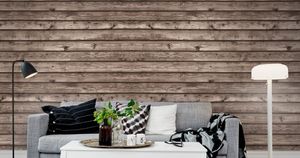 Horizontal Boards, Brown - Wallpaper by Rebel Walls