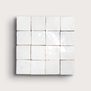 Bright White 2x2 Mosaic Zellige Tile - Accessories by Riad Tile