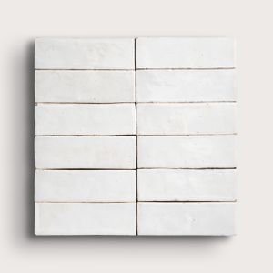 Bright White 2x6 Thin Bejmat Zellige Tile - Accessories by Riad Tile