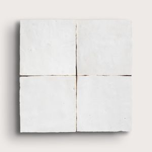 Bright White 4x4 Zellige Tile - Accessories by Riad Tile