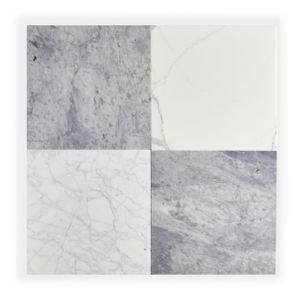 Italian Statuary & Bardiglio Grey Light 12x12 Marble | Honed – Checkerboard Bundle - Accessories by Riad Tile