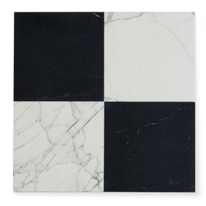 Italian Statuary & Nero Marquina 12x12 Marble | Honed – Checkerboard Bundle - Accessories by Riad Tile