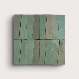 Sea Green 1x4 Trapezoid Mosaic Zellige Tile - Accessories by Riad Tile