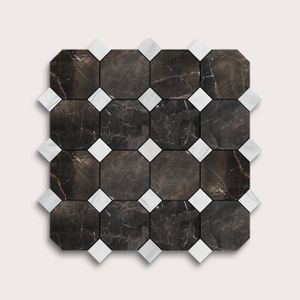 Truffle Octagon & Casablanca Carrara Dot Marble | Honed - Accessories by Riad Tile