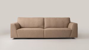 Ermes sofa in leather or fabric. Comfortable and modern - Sofa by Rivolta