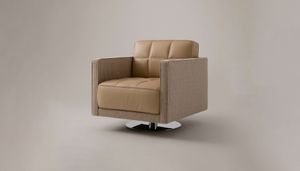 Poltrona girevole elegante da salotto in pelle o tessuto - Armchair by Rivolta